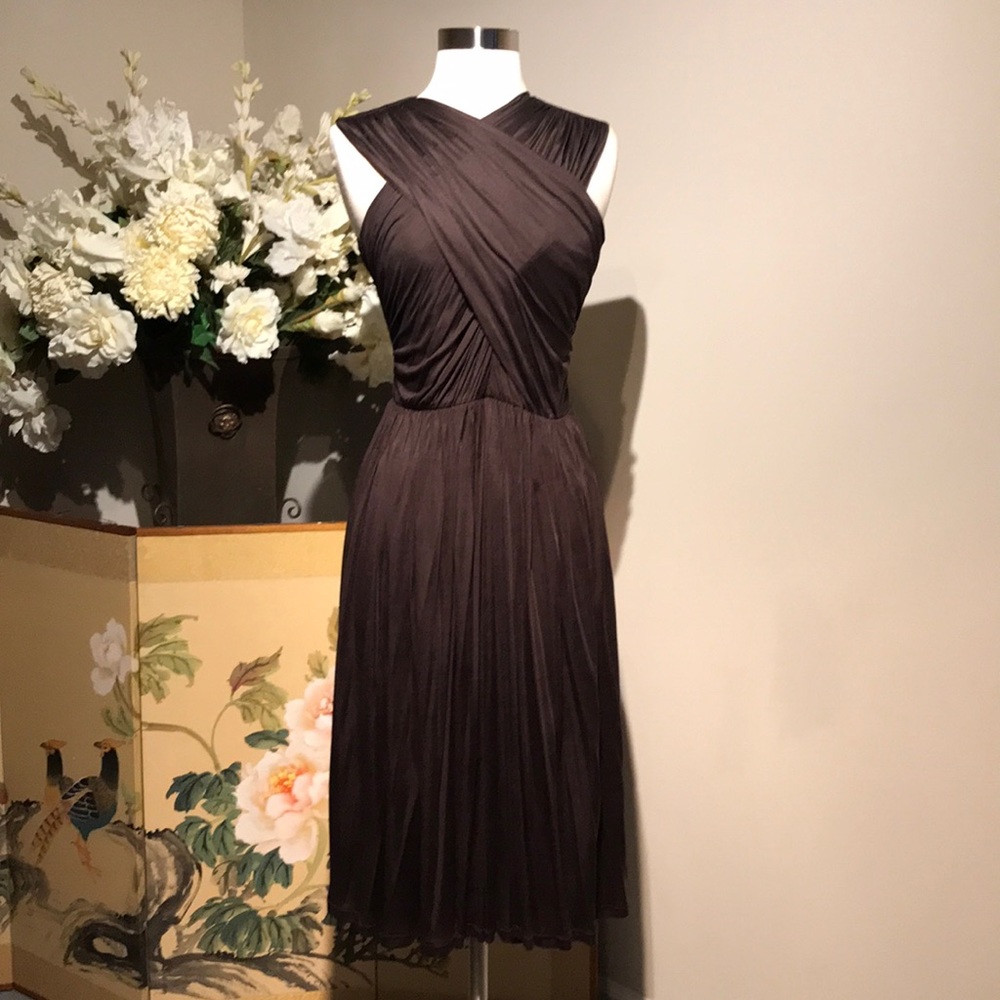 Barney’s NY Silk Brown Grecian Dress IT 10/US 8